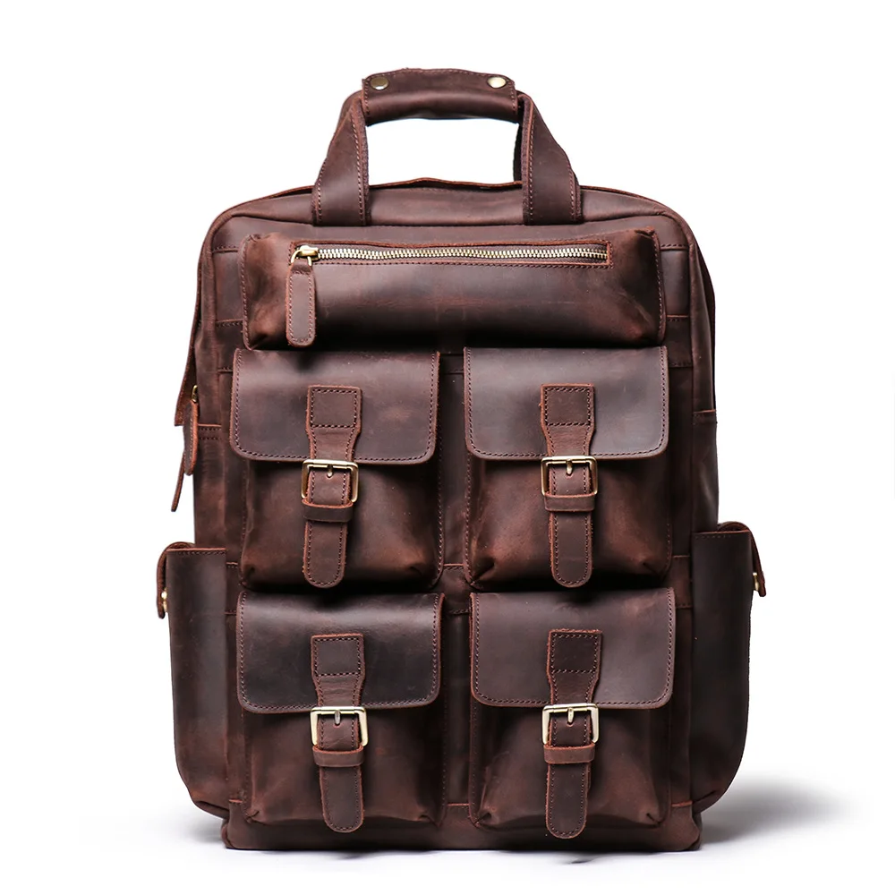 

Men's Backpack Laptop Sales for Male Luxury Man Backpacks Genuine Leather Woven Designer Business Notebook Shoulder Bag School