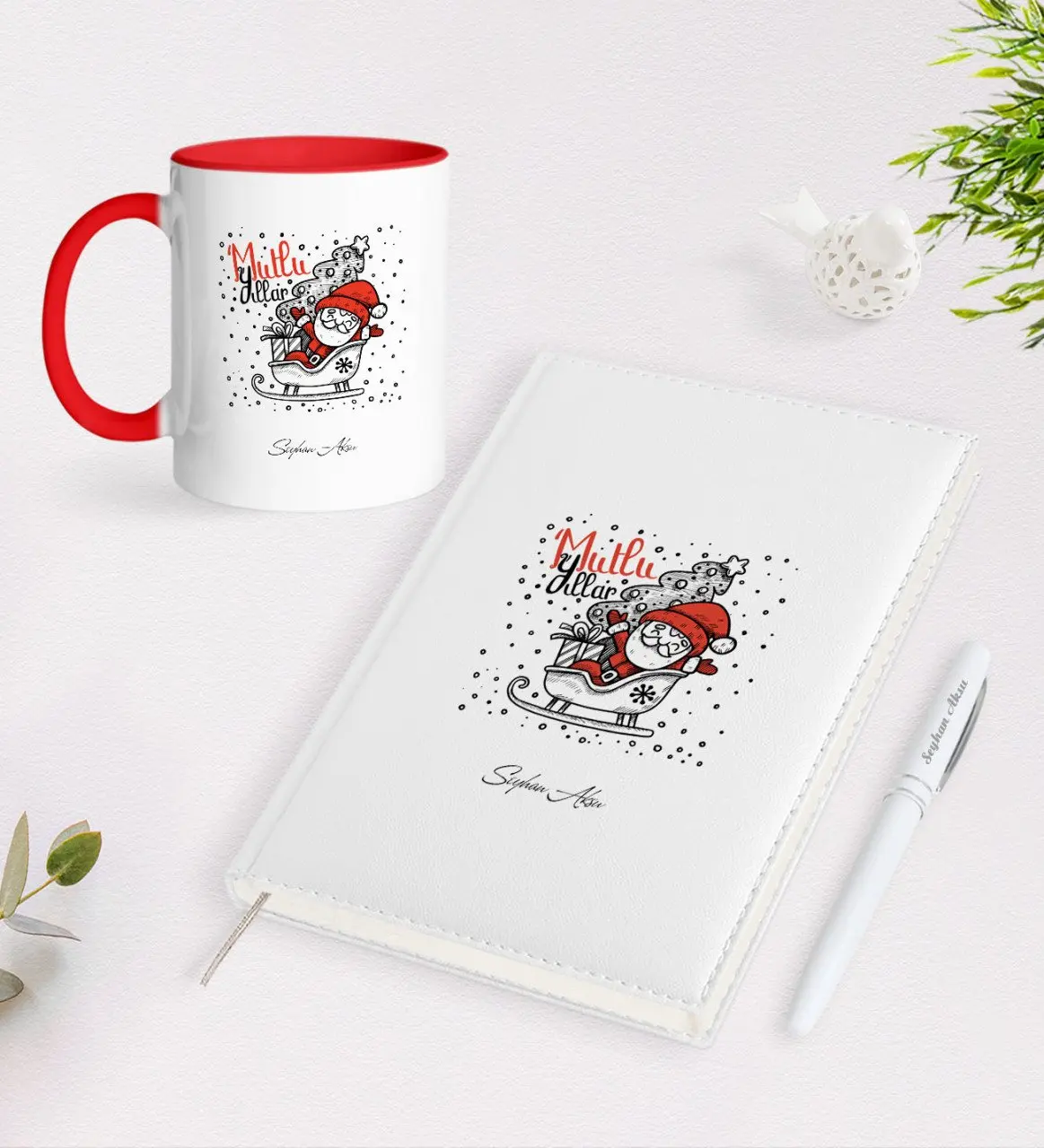 

Персонализированные Санта Клаус 2021 Организатор ручка и зеленый чай китайский Seti-5