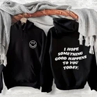 Я надеюсь, что сегодня с вами произойдет что-то хорошего, Повседневная Женская толстовка с капюшоном и длинным рукавом
