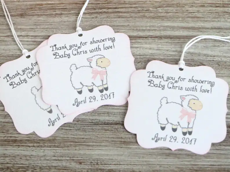 Индивидуальные ярлыки для детского душа из ягненка с любым языком девочек на baby