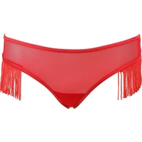 look for your wonderful nights with its stunning tasseled transparent red thong 4026 free shipping
