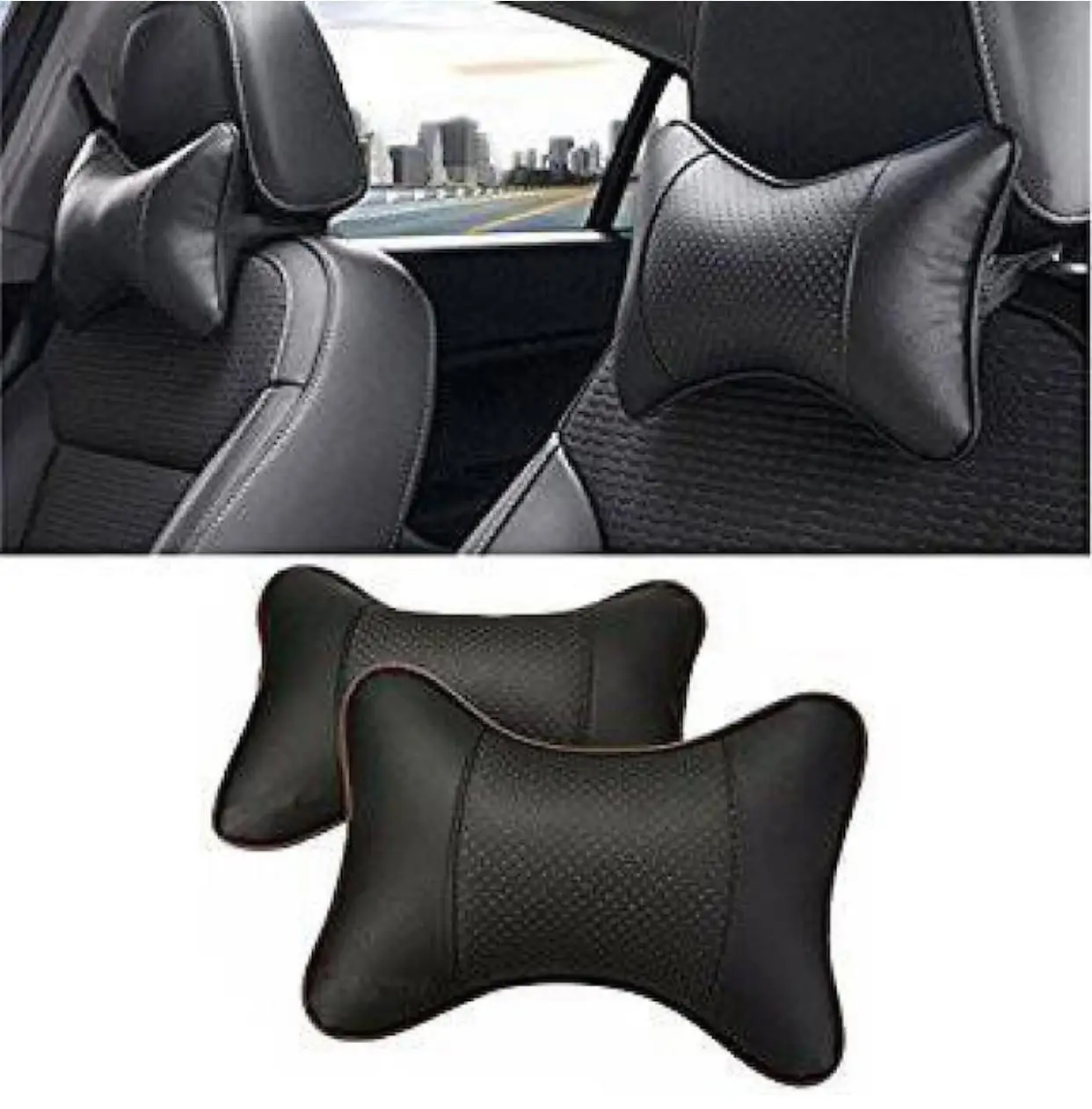 

Universal Orthopedic LEATHER Vehicle CAR NECK Pillow Cushion Covers Vehicle Rest Auto Seat Neck Protector Headrest Accessories