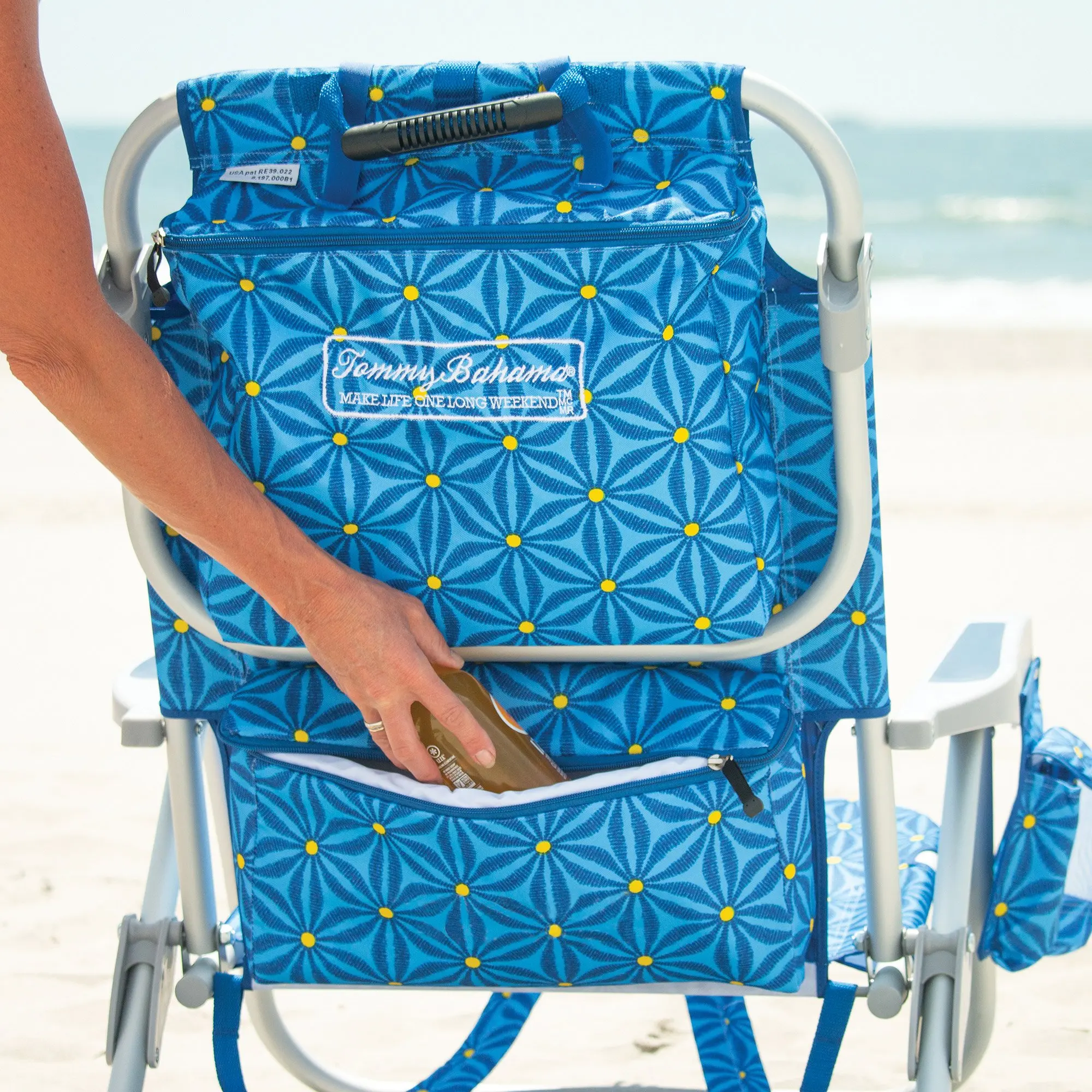 Пляжный стул Tommy Bahama рюкзак с откидной спинкой 5 позиций синий | Мебель