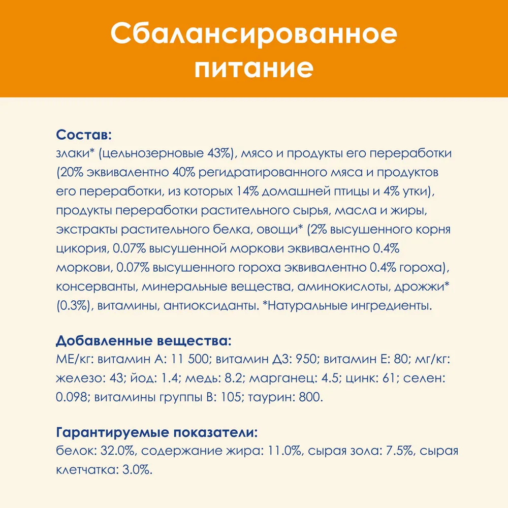 Сухой корм Cat Chow для взрослых кошек с уткой Пакет 1 5 кг | Дом и сад