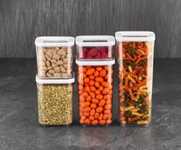 5 pc high quality storage container box kitchen food container set with vacuum lid transparent airtight organizer cereals tea