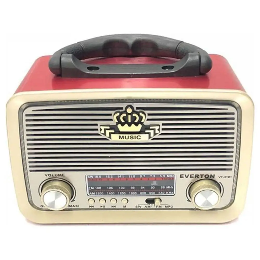 Everton Vt-3101 ностальгия перезаряжаемая 3 диапазона радио Usb Sd Aux Mp3 плеер | Электроника