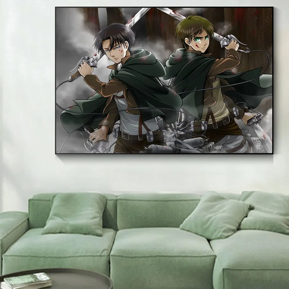 

Attack on Titan Classic Japanese Anime Canvas Painting Wall Art Posters and Prints Picture for Living Room Home Decoration Mural