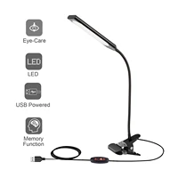 kexin 5w 48led desk lamp dimmable flexible usb clip on table reading book light black