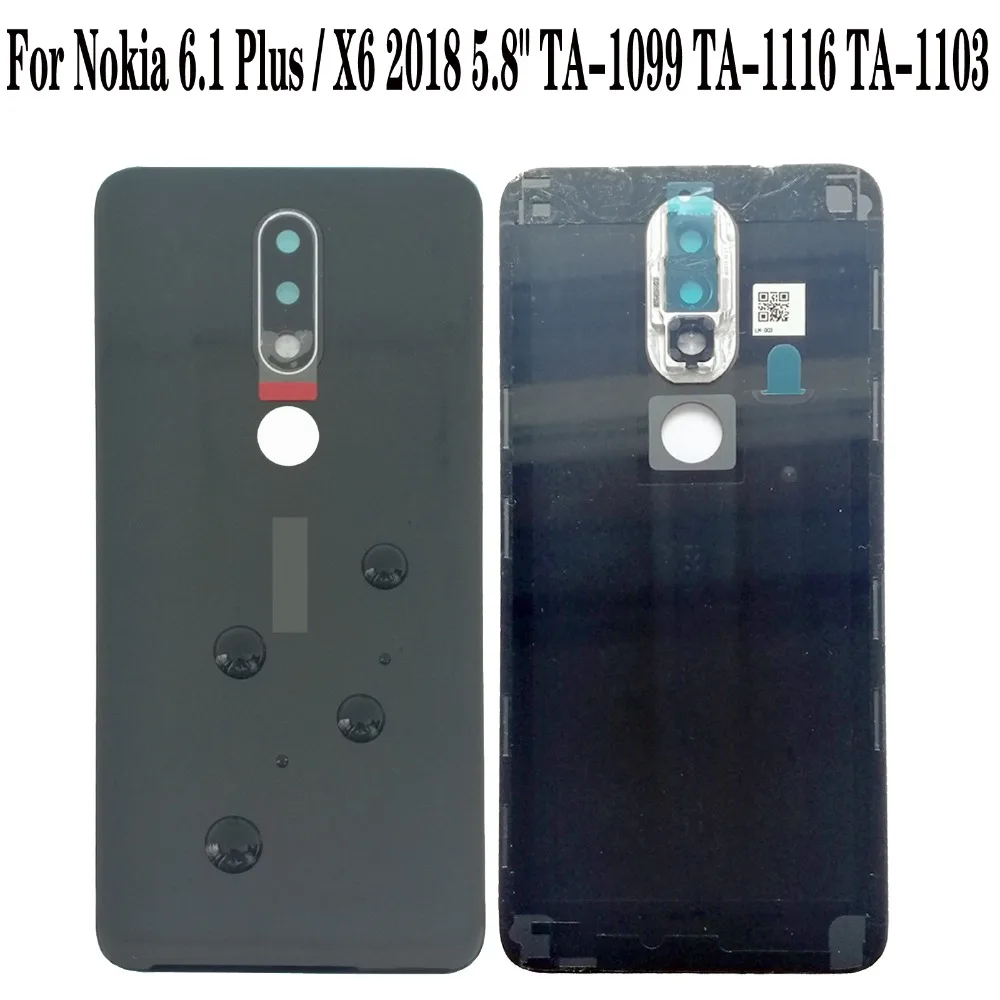 Shyueda Original New For Nokia 6.1 Plus X6 5.8" TA-1083 TA-1099 TA-1116 TA-1103 Glass Rear Back Door Housing Battery Cover