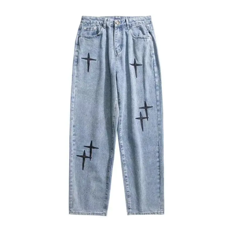 Street Men's Denim Trousers Baggy Jeans Streetwear Pants Kpop Clothes Hip Hop Trendyol Harajuku Vintage Man Clothing