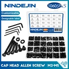 1060 шт M2 M3 M4 M5 набор винтов с шестигранной головкой из углеродистой стали с плоской круглой головкой винты болты и гайки Ассортимент Комплект с коробкой для хранения