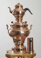 Turkish arabic copper handicraft wood / charcoal samovar handmade camping stove teapot camping. Garden samovar tea kettle FREE S
