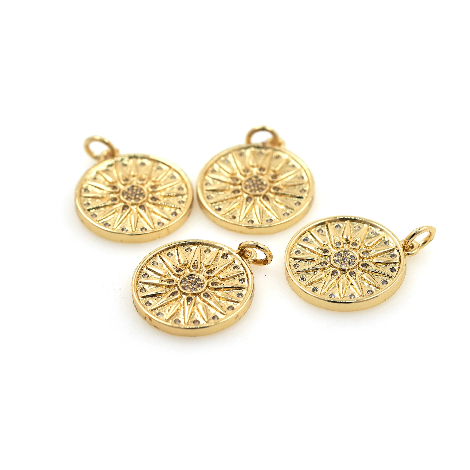 

New CZ Zircon Disc Pendant Bracelet For Bracelet Necklace Jewelry Making Disc Starburst Jewelry Supply