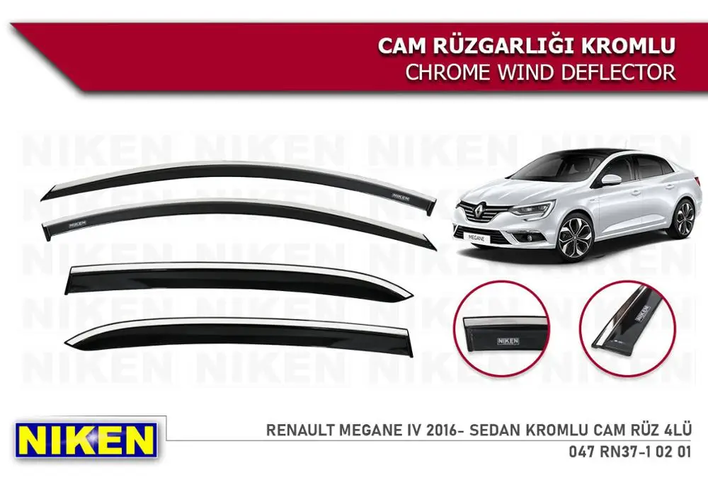 Для Renault Megane 4 седан хром дефлектор ветра дождя пыли Защитная крышка козырек 2016 2017