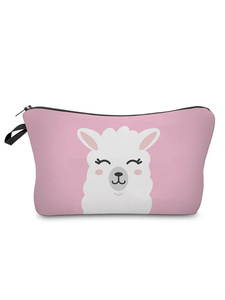 

Cute Sheep Print Makeup Bag Fashion Women Toiletry Bag Sweet High Quality Portable Well Made Organizer Send Wife Women's Gift