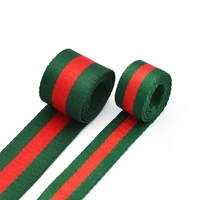 1 12 1 green red stripe webbing cotton webbing heavy duty ribbon for bag handles bag camera purse strap dog collar sewing