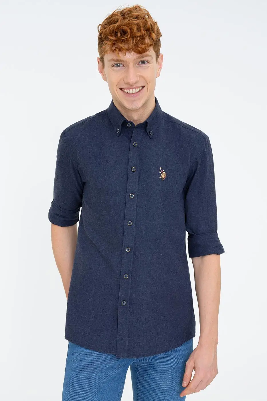 

Original Us. Polo Assn. shirt basic men cotton casual USPA logo Slim fit long sleeve multiseason classic