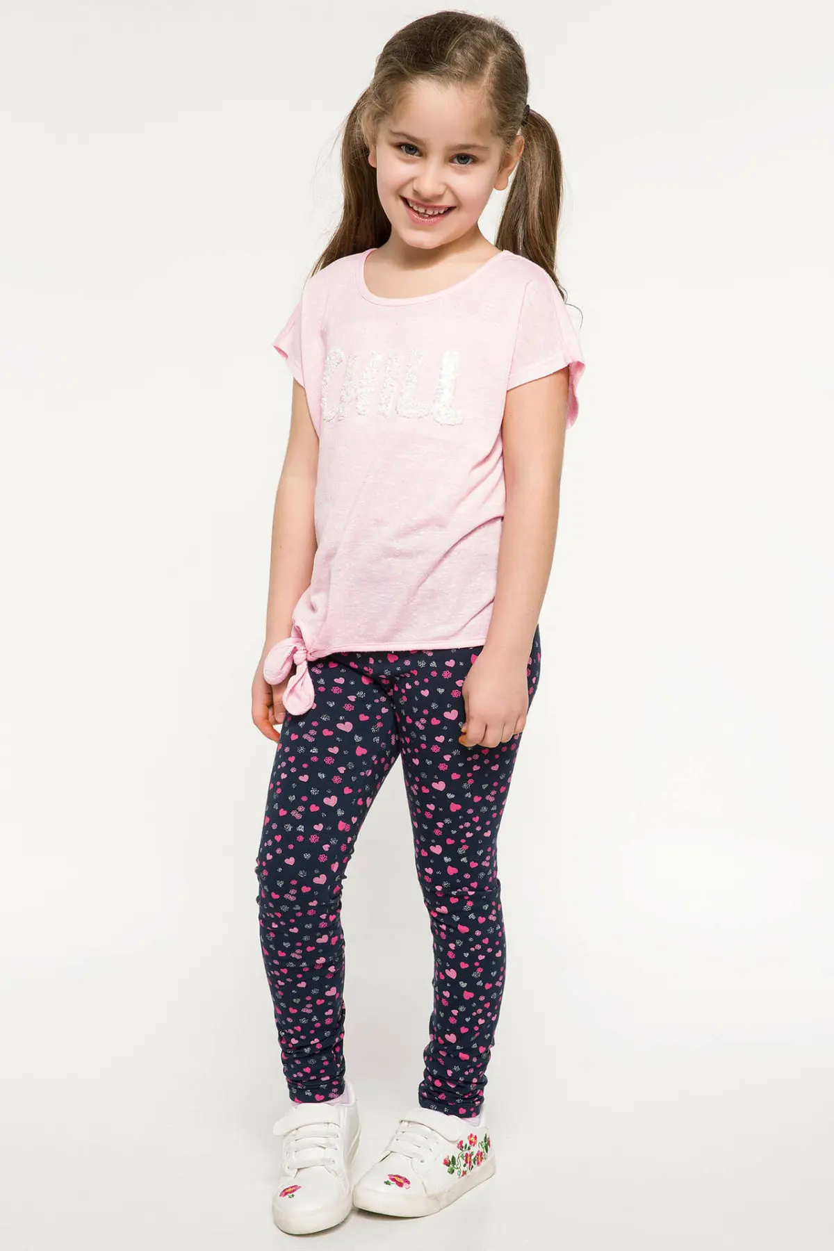 DeFacto/модная футболка с круглым вырезом для девочек Детская Высококачественная