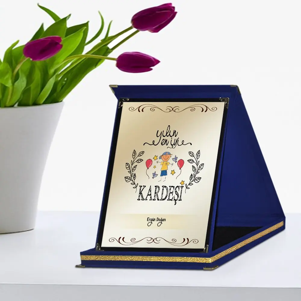 

Personalized Best Brother Navy Blue Plaque Award Of The Year-2