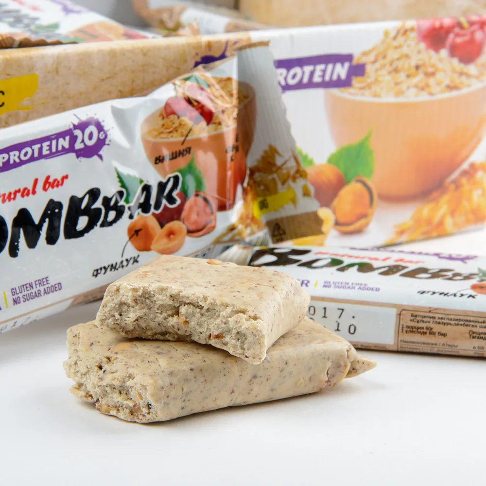 Bombbar протеиновый батончик Natural Bar + Vitamin C (60 г)(20 шт.) Овсяный|Спортивное питание| |