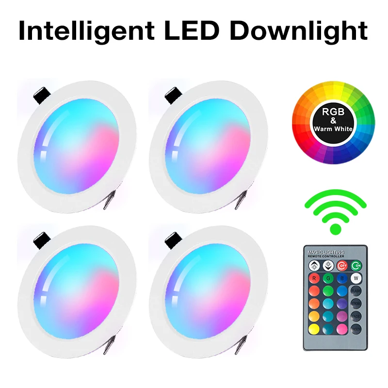 Умный Светодиодный точечный светильник с регулируемой яркостью встраиваемый