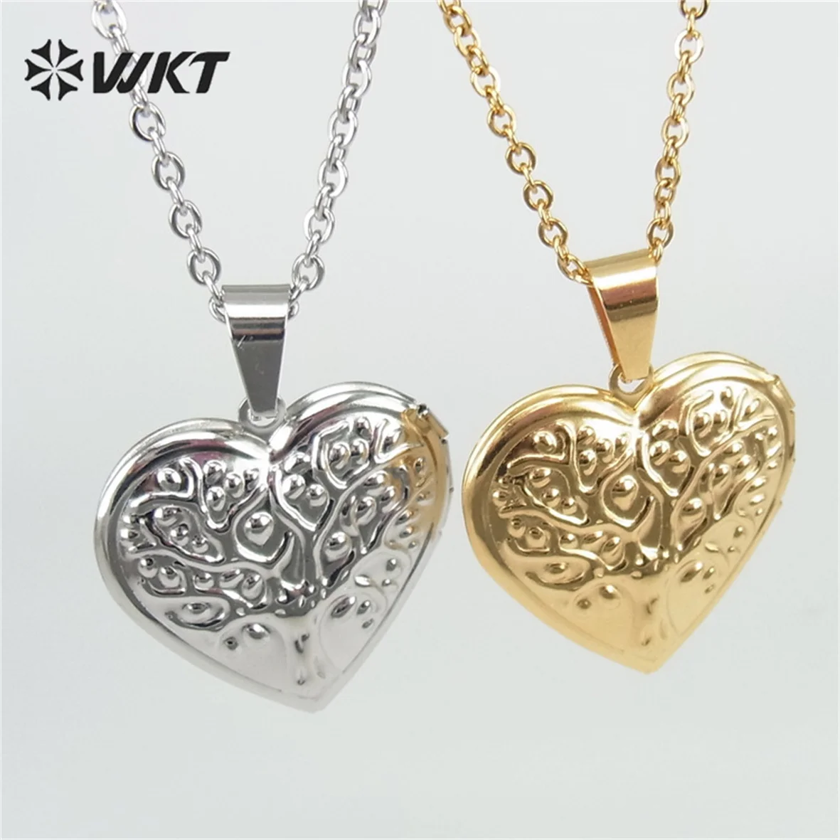 

WT-REN025 WKT 2022 INS wind personality stainless steel photo box stainless steel Plated heart shape Necklace For Women Jewelry