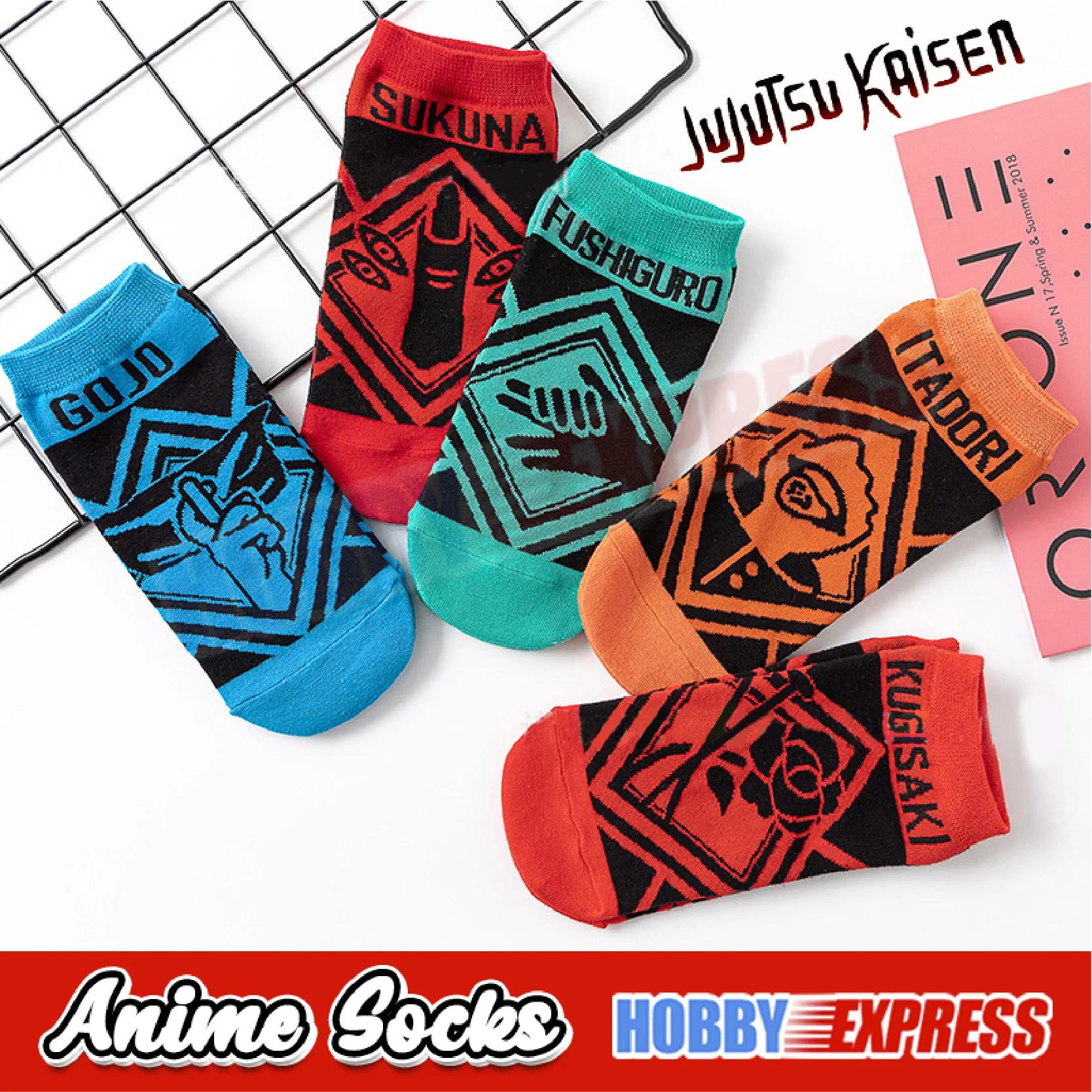 

Hobby Express Anime ADP Jujutsu Kaizen Collection Unisex Trendy Ankle Socks ADP-042