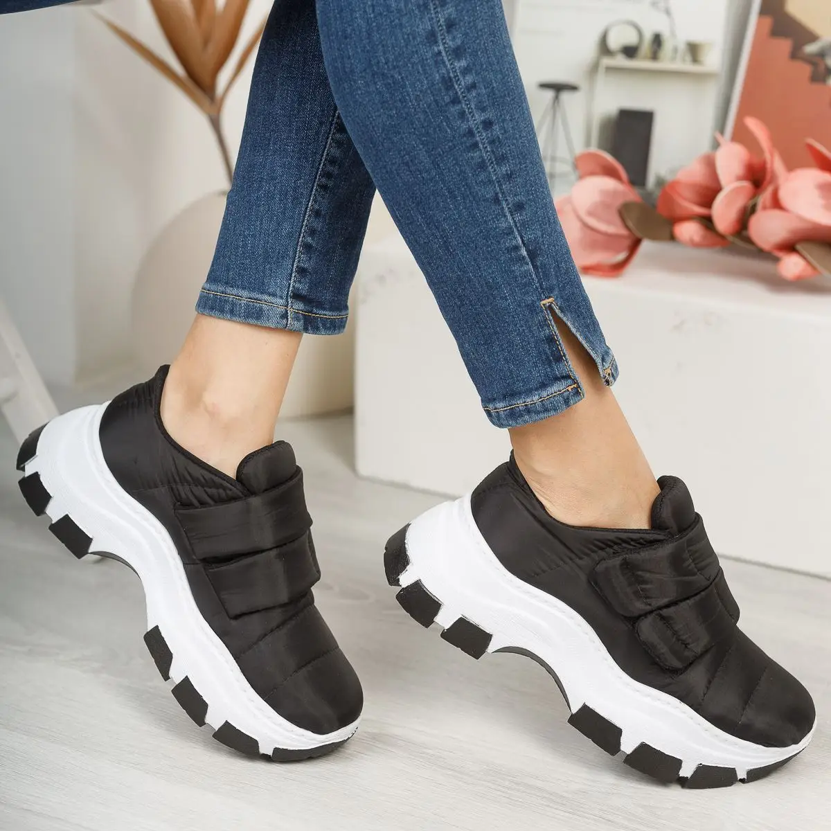

Mulo Black Detailed High Sole Women's Daily Sports New Season Zero Shoes