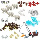 Блокировка креативная для друзей прозрачные строительные блоки с животными для детей Обучающие строительные блоки украшение для друга