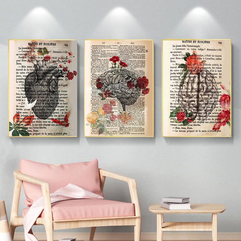 Художественный постер с анатомии человека настенная Картина на холсте