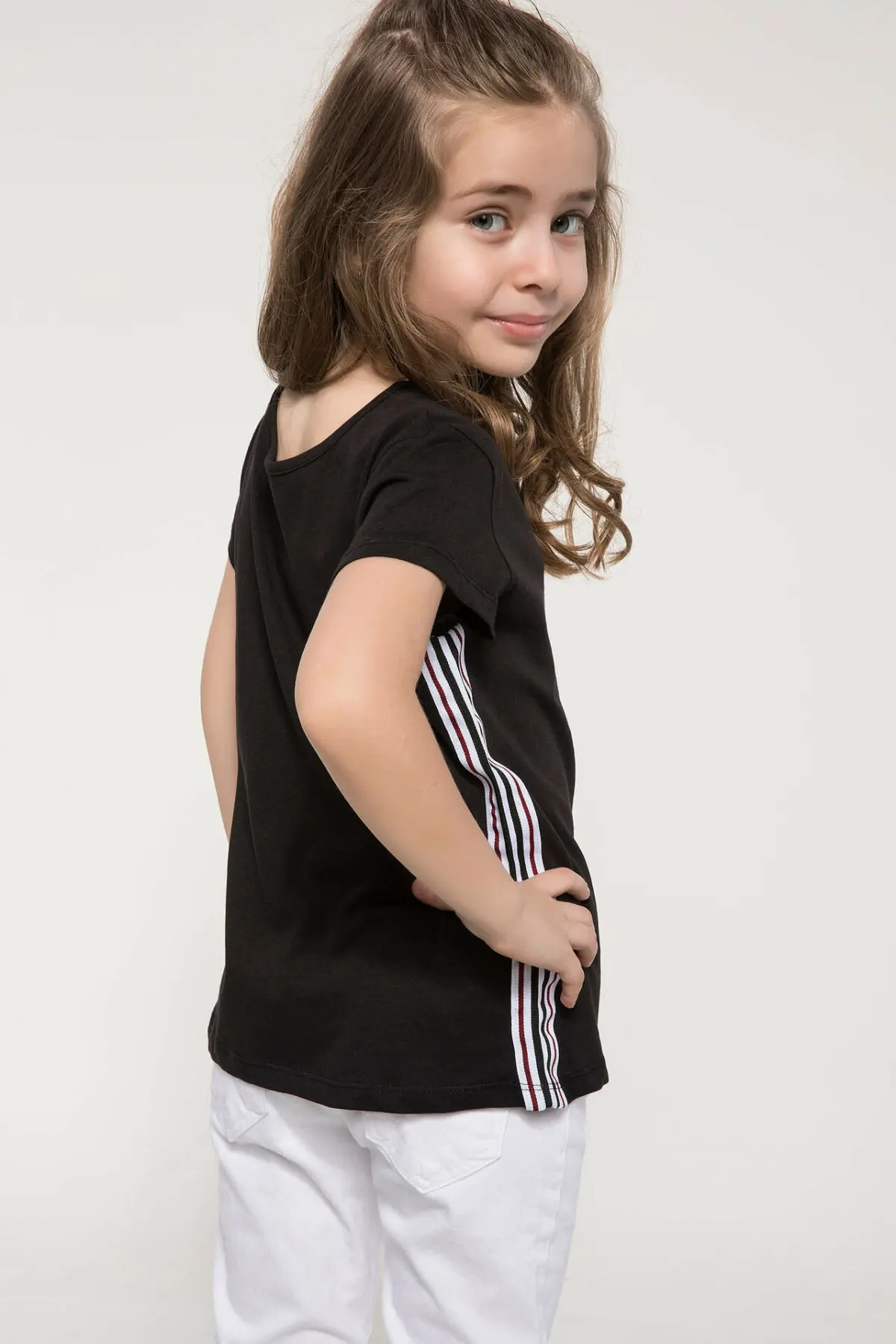 DeFacto/Летняя Детская Удобная футболка с короткими рукавами и круглым вырезом для