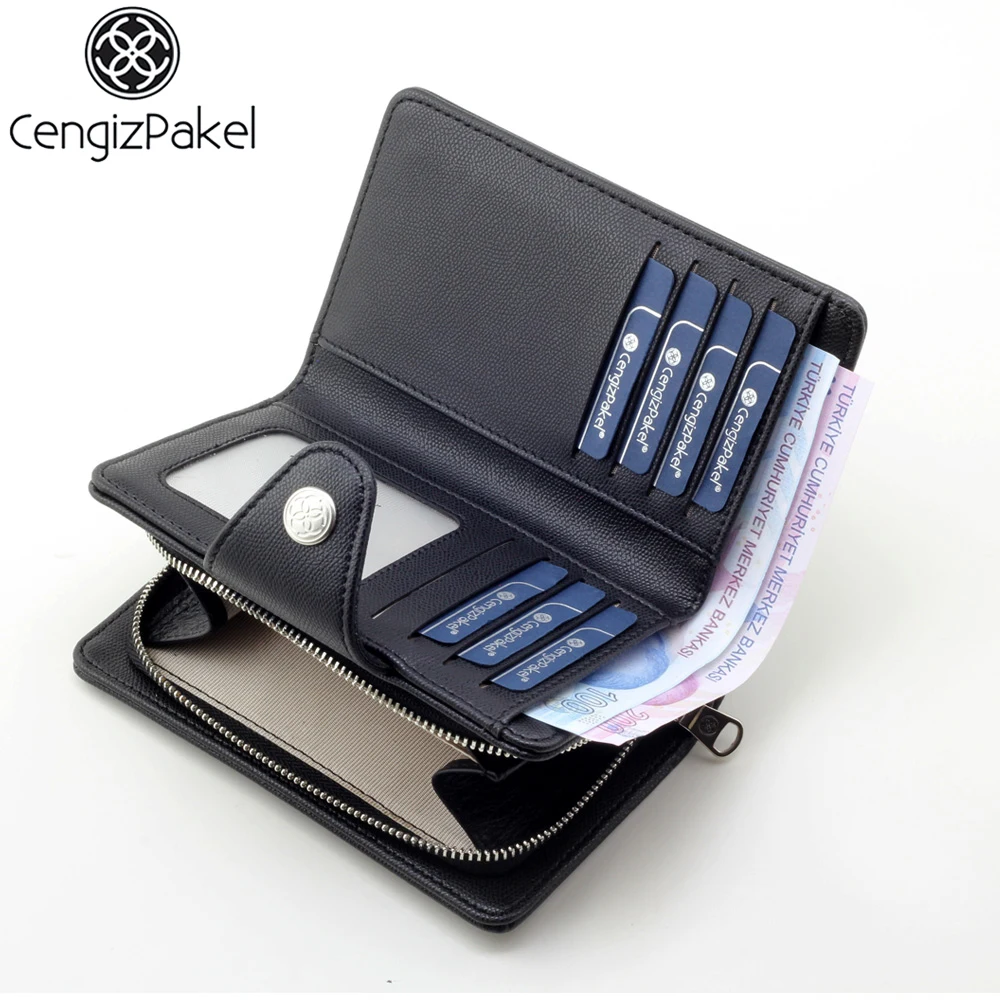 Luxury brand Women Wallet Female Short Purse Clutch Zipper Business Small Purse Card Holder Large Capacity Wallet Black