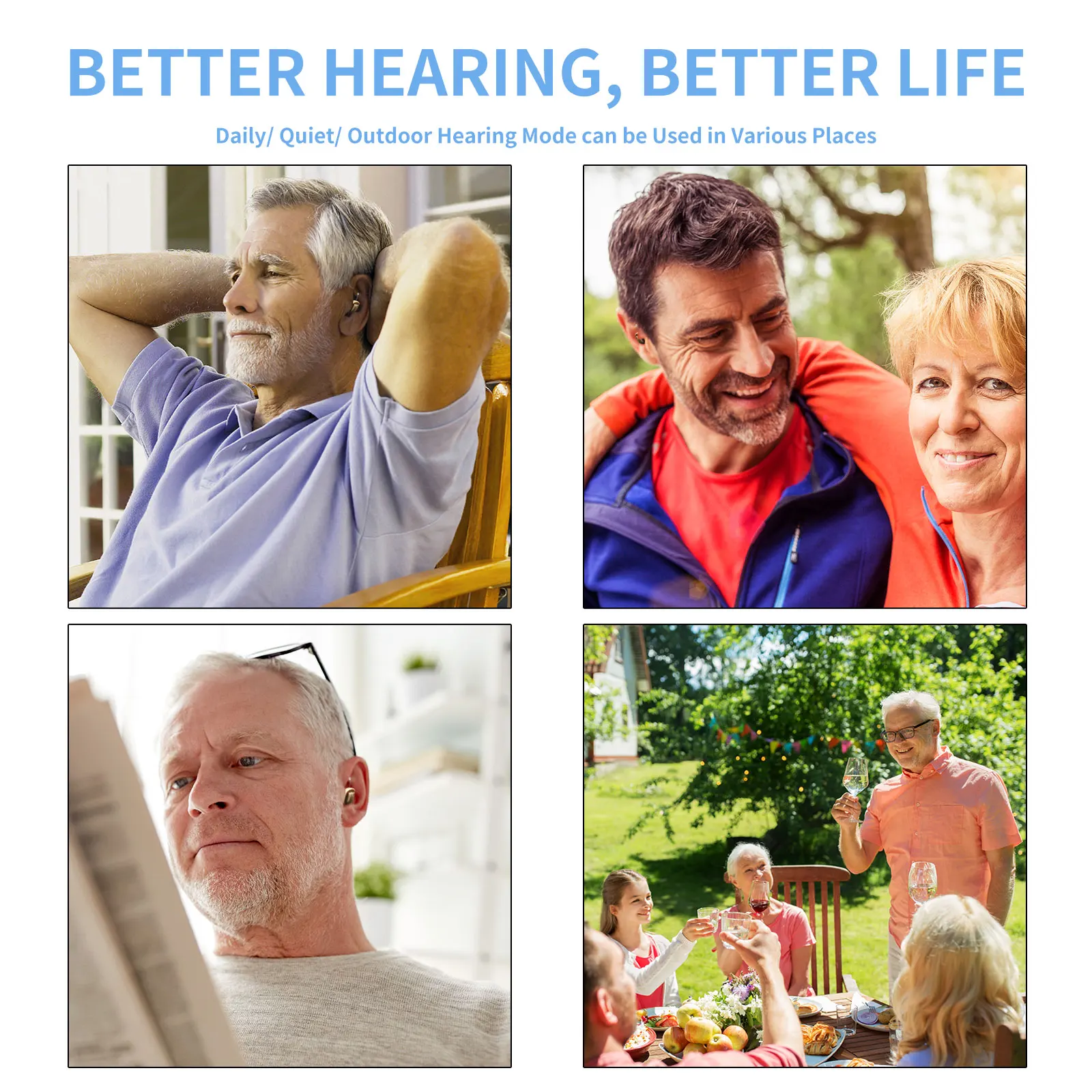 Перезаряжаемые слуховые аппараты 7 каналов беспроводные наушники усилитель