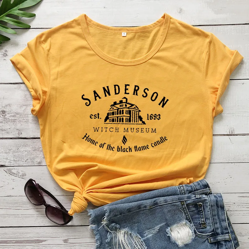 Sanderson/футболка из хлопка с графическим принтом, Новое поступление, унисекс, забавная футболка, Хэллоуин рубашка, футболка