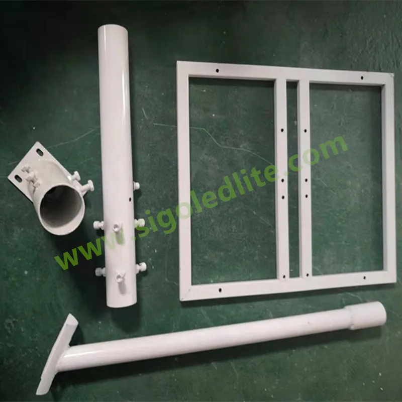 Bracket on the top of lamp post for street light and solar panel