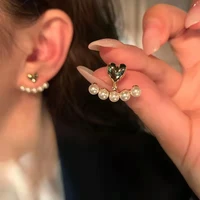 2022 trend new minimalist imitation pearls stud aesthetic earrings for women korea boho modern heart earring party jewelry gift