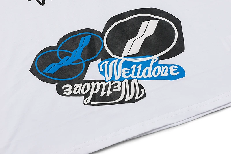 

Prefall 2020 Welldone t Shirt Men Women 3D Foam Printed Welldone Logo Three-Dimensional Effect Shoulder Print Couple T shirts