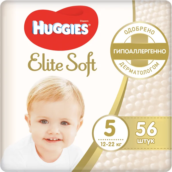 Подгузники Elite Soft (Элит Софт) 5 (12 22 кг) 56 шт ТМ Huggies (Хаггис)|Детские подгузники| |