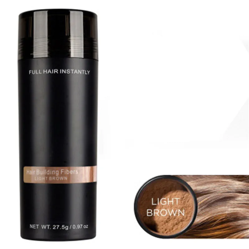 04 Light brown Authentic Keratin Hair Loss Building Fibers+Applicator Spray+27.5g Hairline Optimizer Dense organic 9 Colors Hair Growth Powder - Цвет: 04 Light brown