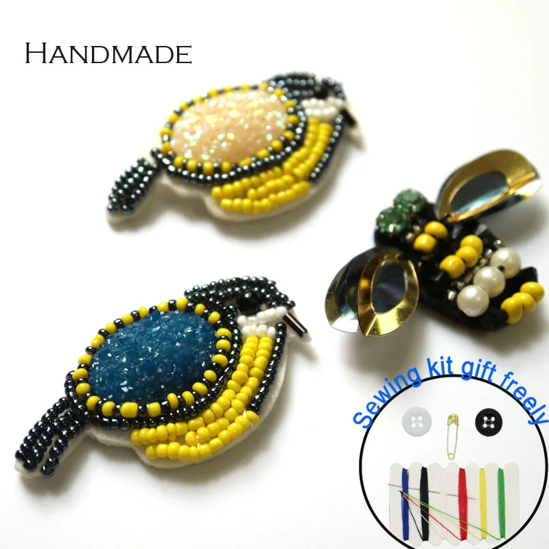 1 шт. 3D птица ручной работы горный хрусталь бисером нашивки для одежды DIY пришить