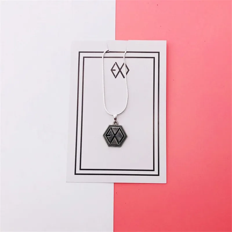 KPOP BLACKPINK TWICE SEVENTEEN GOT7 NCT X1 Bangtan ожерелье для мальчиков стальная подвеска ювелирные изделия ProduceX101 Flash - Окраска металла: EXO