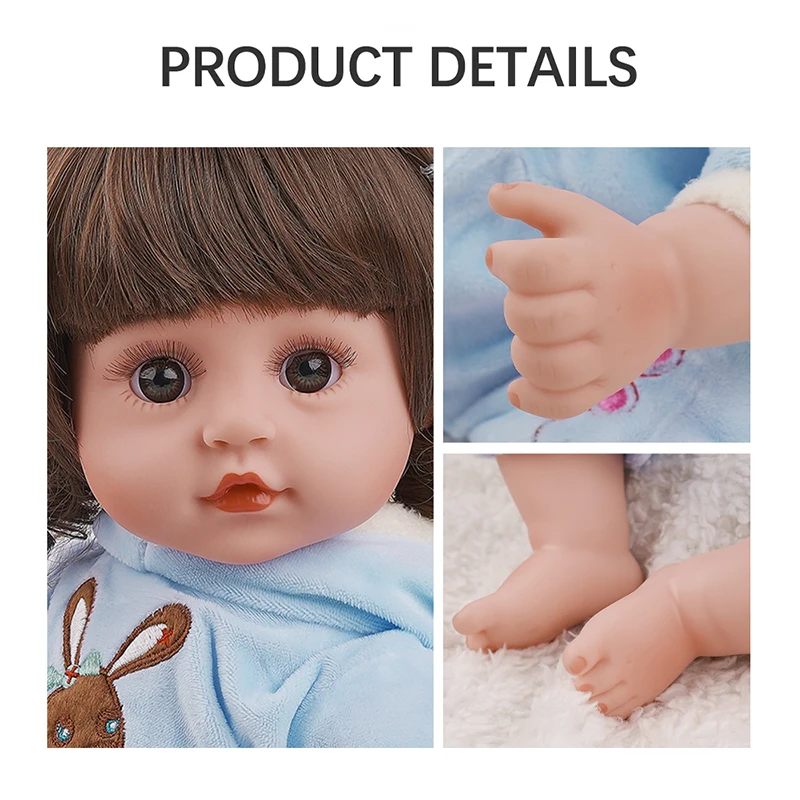 

RBG 17 Inches Cute Reborn Baby LoL Newborn Toddler Bebe Full Vinyl Alive Doll Surprise New Year Toys Gift For Children Girl