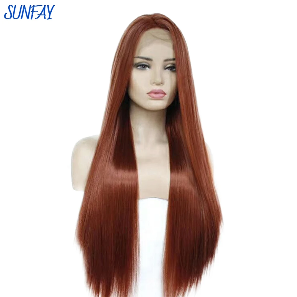 Premium Synthetic13*2.5 Lace Front Wig For Women 360 Lace Frontal Wig T Part Black Straight Lace Front Wigs Heat Resistant Hair