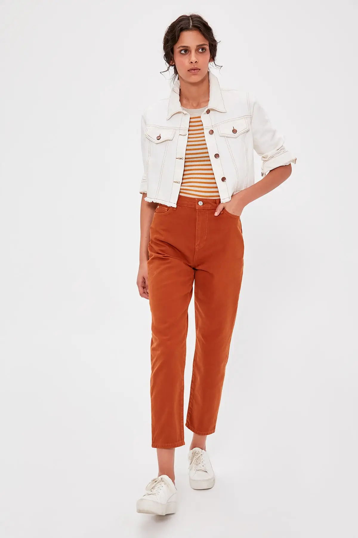 Trendyol Camel High Bel Mom Jeans TWOAW20JE0187 |