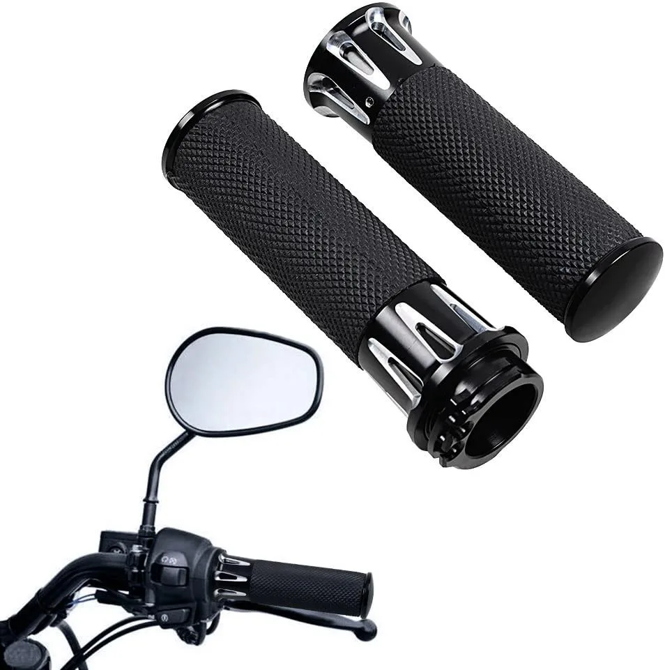 

Motorcycle Electronic Hand Grips CNC 1" 25mm Handlebar For Harley Softail Slim Touring FLHX Street Electra Glide
