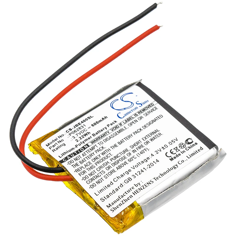 Аккумулятор CameronSino CS-JBE400SL для JBL Tune 500BT 600BT Synchros S400BT 3.7V 600mAh | Мобильные телефоны и