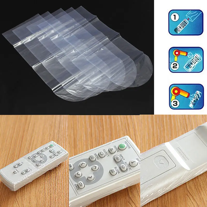 5pcs/set Heat Shrink Film Clear Video TV Air Condition Remote Control Protector Cover Home Waterproof Protective Case New | Дом и сад