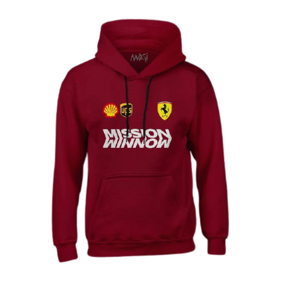 

New Fashion Spring Season Men's Hooded Sweatshirt with Ferrari Mission Printed Hoodie Thick Hooded Sweatshirt Cotton