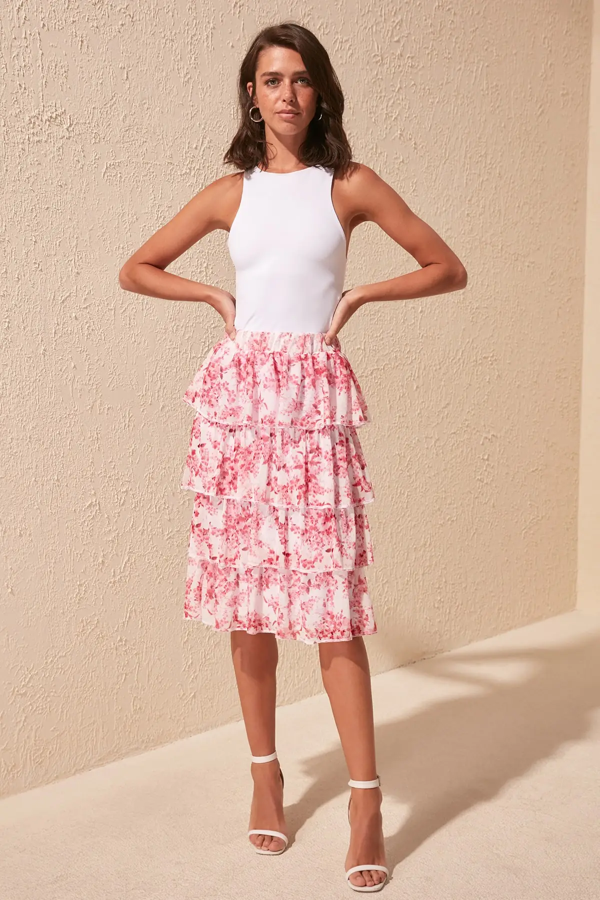 Юбка с цветочным узором TWOSS20ET0200 | Женская одежда