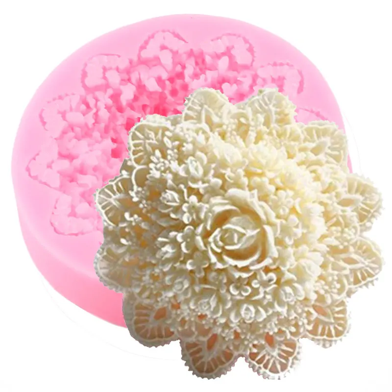 

Силиконовая форма для мыла с 3D цветами розы, свадебные формы для помадки, инструменты для украшения тортов, конфеты, шоколадная мастика